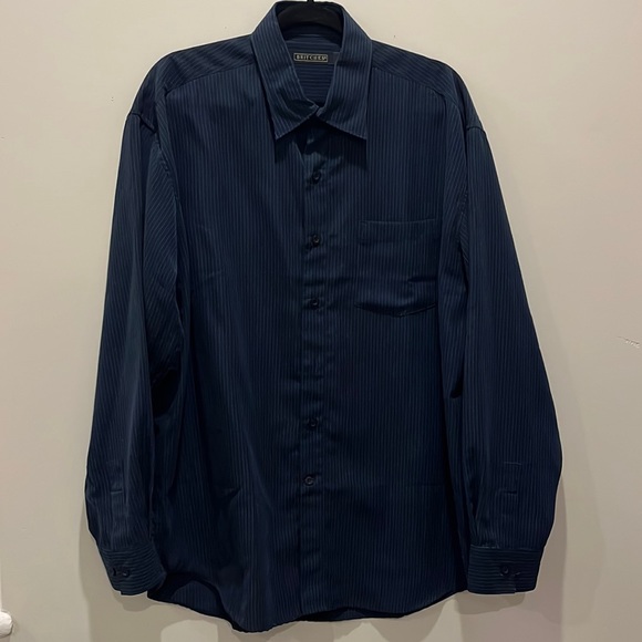 Britches Dress Shirt, Size XL, Navy Blue pin stripe, EUC - Picture 1 of 3